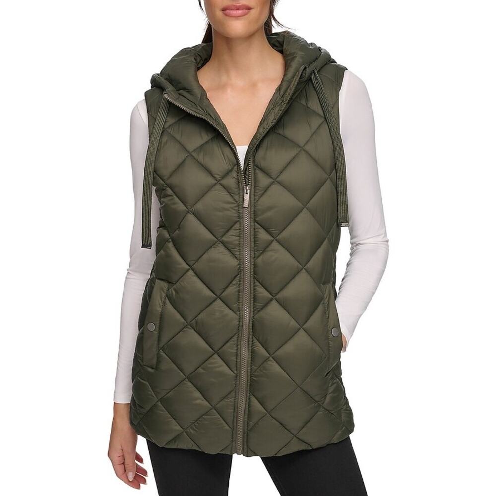 Andrew Marc Cire Quilted Green Vest Size S NWT